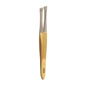 Eye Brow Tweezers Half Gold (Straight/ Slanted)